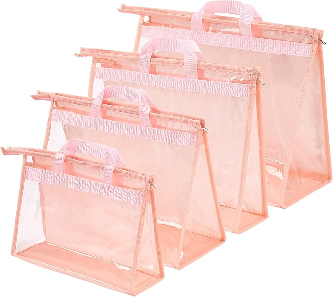 CINPIUK Handbag Dust Bags Clear Purse Storage Organizer for Closet Small to Extra Large Handbags Dust Free Bags Hanging Zippe