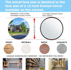 Convex Mirror 11.65" Adjustable Acrylic Wide Angle View Traffic Mirror for Bedroom Enhanced Security Coverage in Warehouses, Garage Parking, and Addressing Indoor/outdoor Corner Security