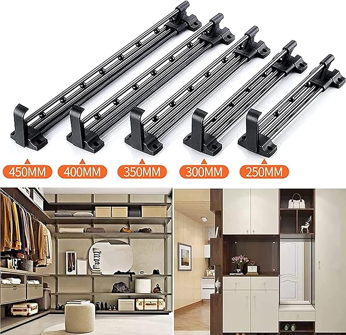 Wardrobe Clothes Hanger Rail - Heavy Duty Retractable Closet Pull Out Rod, 25-45Cm Pull-Out Clothes Rail, Extendable Wardrobe