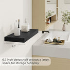 Dreamland 20 Inch Long Floating Shelves in Black,6.7 Inch Deep Floating Shelf for Wall,Large Display & Storage Shelf, Wall Sh