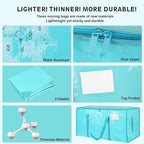 12 Pack Extra Large Heavy Duty Moving Bags - Waterproof Storage Totes with Handles & Zippers, Foldable for College Dorm
