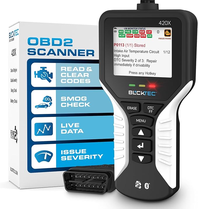 BLCKTEC 420X OBD2 Scanner Diagnostic Tool, Read and Clear Check Engine Light, Car Code Reader for All OBDII Cars 1996 and