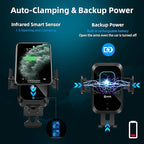 Wireless Car Charger CD Slot Phone Mount, Auto-Clamping 15W Qi Fast Charging Infrared Smart Sensor Air Vent Cell Phone Holder,Compatible with iPhone 13 Pro Max 12 11 X 8,Samsung S21 S20 S10 S9
