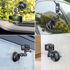AKASO Suction Cup Car Mount with Phone Holder for GoPro Hero 13 12 11 10 9, Insta360 X5 X4 X3, DJI Action, Osmo 360, 360, EK7000/EK7000 Pro, Brave 4/4 Pro, Brave 7/7 LE and Other Action Cameras