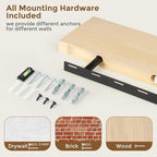 Marsmiles 30 Inch Floating Shelves for Wall - Natural Unfinished Wood Floating Shelves Set of 2-30 Inch Wide x 7.7 Inch Deep 