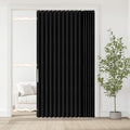 Jilron Accordian Door Curtain, 100% Blackout Folding Magnetic Doorway Curtains,Linen Style Closet Doors,for Room Divider,Priv
