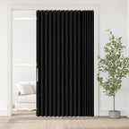 Jilron Accordian Door Curtain, 100% Blackout Folding Magnetic Doorway Curtains,Linen Style Closet Doors,for Room Divider,Priv