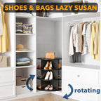 SpaceAid 3 Tier Rotating Shoe Rack Tower, Spinning Shoe Display Lazy Susan, Revolving 360 Shoe Rack Storage Round Carousel, V
