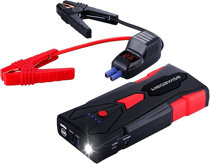 MEGAWISE 1500A Peak 16800mAh Car Battery Jump Starter Booster (up to 7L Gas or 5L Diesel Engines), 12V Portable Power with