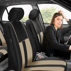 FH Group Car Seat Cover Full Set Striking Striped Car Seat Covers with Front Seat Covers and Rear Split Bench, Universal Fit 