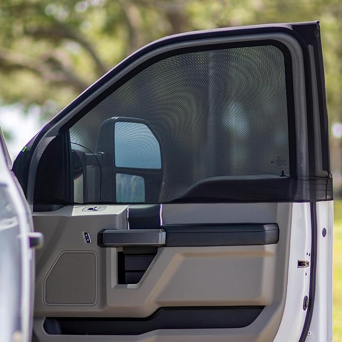 2 Pack Universal Car Window Screen for Camping Car Driver Side Window Sun Shade-Fit Most Large SUVs,Pickups, Trucks,Minivans