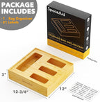 SpaceAid Bag Storage Organizer for Kitchen Drawer, (1 Box 4 Slots) Bamboo Drawer Dividers 6 Dividers with 12 Inserts (17-22 i