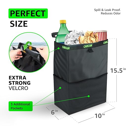 CarCan (5 Pack - 20 Million Sold - Billions of Plastic Bags Saved and NO More Litter! Trash, Storage, Cooler, Grocery, Lunch Box, Tool Box, Gym Bag, Beach Bag, Purse, or Murse.