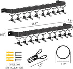 Hat Rack Wall Set of 2, Wall Mounted Hat Hanger Metal with Hooks for Baseball Cap Cowboy Hat, Closet Storage Organizer for Be