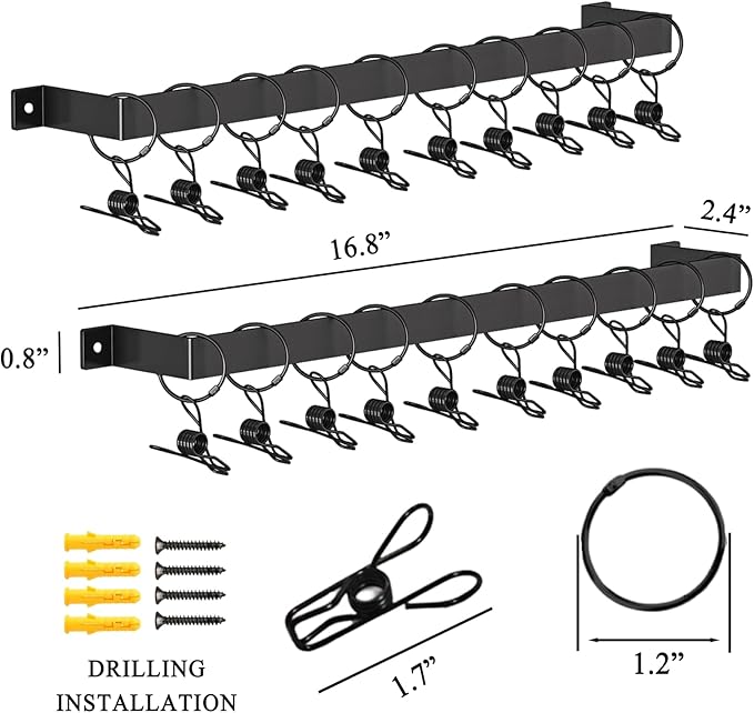 Hat Rack Wall Set of 2, Wall Mounted Hat Hanger Metal with Hooks for Baseball Cap Cowboy Hat, Closet Storage Organizer for Be