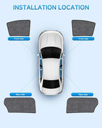Car Window Shades for Toyota Sienna(2020-2024), 4-Pack Rear Window Sun Shades for Baby – Breathable Mesh, UV & Heat Blocker, Privacy Protection for Camping, Travel, Sleep & Nursing