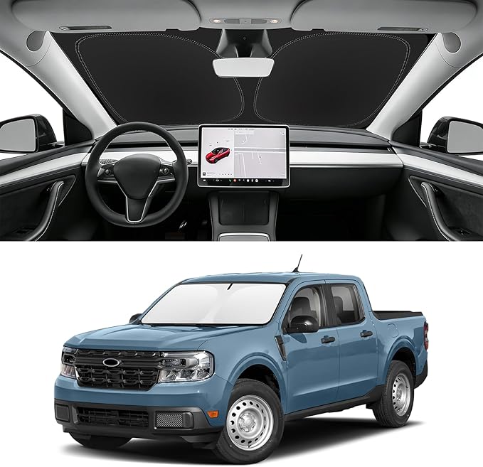 Custom Fit Windshield Sun Shade for Ford Maverick 2022-2026, Blocks UV & Heat, Front Window Sunshade Accessories, Easy Fold & Store Keep Your Car Cooler