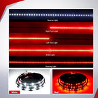 Nilight 60" Truck Tailgate Light Bar 108 LED Single Row Light Strip with Red Running Brake Lights Turn Signal White Reverse Light, 2 Years Warranty