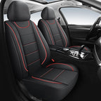 Car Seat Covers, Quilting Leather Seat Cover Two Front Seats, Waterproof Faux Leather Automotive Seat Covers for Cars, Univer