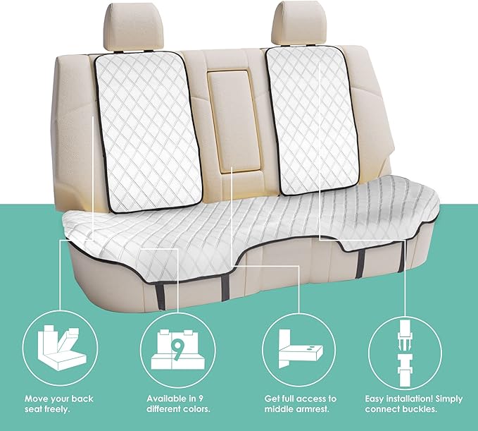 FH Group Car Seat Cushion Neosupreme Automotive Seat Cushions - Universal Fit, Rear Car Seat Cushion, Car Seat Cushions with 