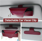 Magnetic Sunglass Holder for Car Visor, Travel Sunglasses Case with Clip for Purse, Eyeglasses Case