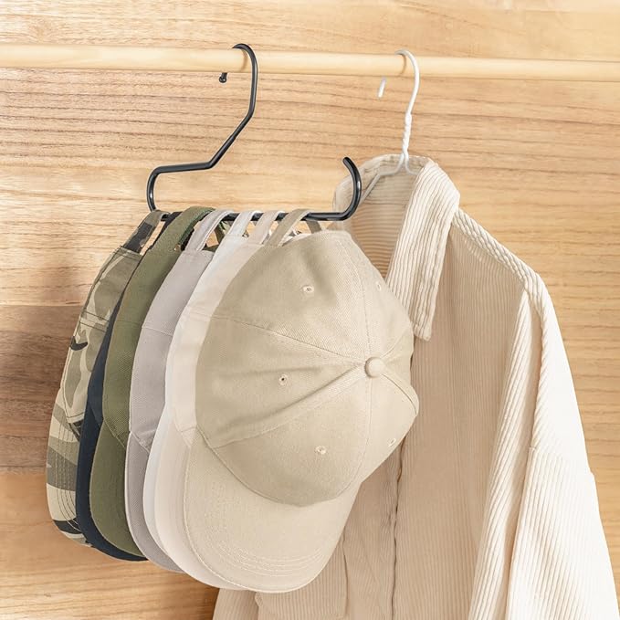 Mkono Hat Organizer for Baseball Caps Metal Hat Rack for Closet Hat Hangers Baseball Cap Holder Hat Storage Organizer Holds 4