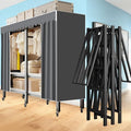 Garment Rack with Cover, Heavy Duty Portable Wardrobe Closet 2000LB, Foldable Clothe Rack with Wheel, Clothes Rack for Hangin
