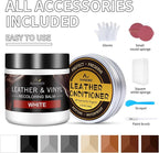 Leather Recoloring Balm with 100ml Mink Oil, White Leather Repair Kit and Scratch Remover for Furniture, Car Seats, Sofas, Dy