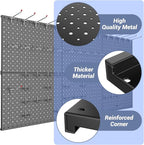 WALMANN 6-Pack 12"x16" Metal Pegboard Panels for Garage, Tool Organizer Pegboards for Pegboard Hooks - Compatible with 1/8" &