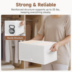 StorageWorks Collapsible Shelf Baskets, Storage Bins for Clothes, Closet Organization and Storage, White, 3-Pack, Large