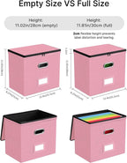Oterri File Organizer Boxes with Lids, File Box with Mesh Pockets, Document Organizer Box for Letter Size Folders, Zippers Im
