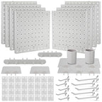 Chunful 58 Pcs Pegboard Organizer Kits Plastic Pegboard Wall Panel Mount Display Accessories Include Storage Boards Buckets a
