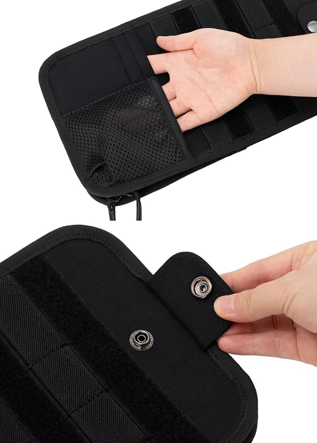 TACNEX Tactical Visor Organizer MOLLE Panel with Zipper Storage Pouch & Sunglasses Holder Car Essentials EDC Gear Tool Pack Vehicle Accessories for Truck Pickup Van SUV ORV (Sun Visor Organizer)