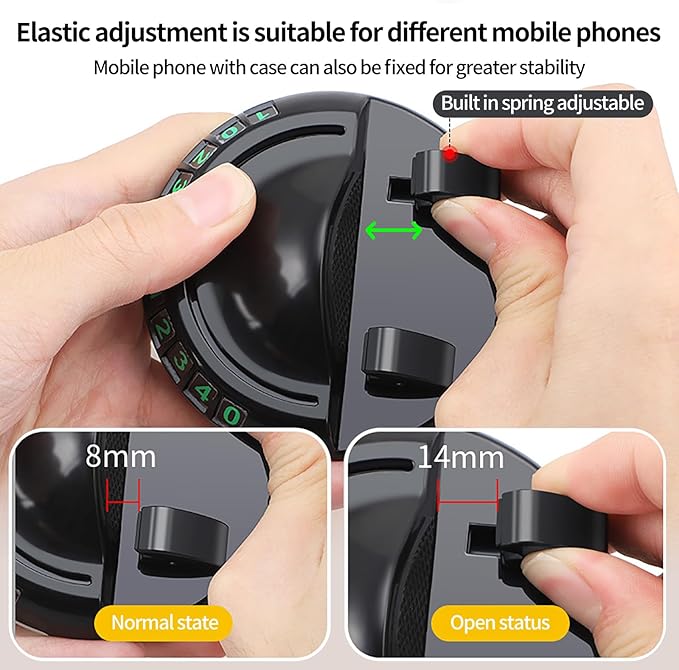 Multifunctional Car Dashboard Organizer - Anti-Slip Phone Holder with 360° Rotation, Parking Number Pad & Storage for Sunglas