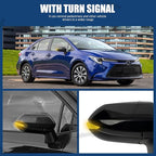 Passenger Side Mirror Assembly Compatible with Toyota Corolla 2020-2025 Heated with Turn Signal, Power Adjustable Glass Replace 8791012F80, TO1321394, 8791002926 Black (6Pin Right)