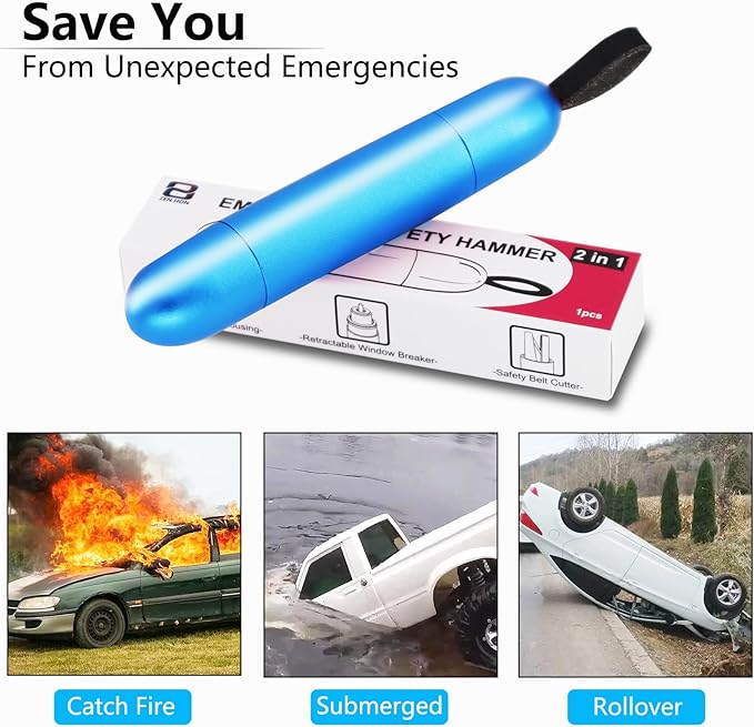 Car Safety Hammer Window Breaker and Seat Belt Cutter, Multi-Function Car Emergency Escape Tool Life-Saving Emergency Artifac