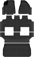 LASFIT Floor Mats&Trunk Mat Fit for 2017-2026 Chrysler Pacifica Hybrid 7-Seater（Not fit STO-n-Go Seating）, All Weather TPE Rubber Cargo Mat Automotive Floor Liners for Pacifica 2025 Accessories