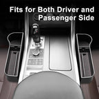 Car Seat Gap Filler, Premium Leather Car Seat Gap Filler Organizer with Cup Holder, Car Seat Organizer with Two Seat Hooks, Can Hold Cell Phone, Keys, Cards, Canned Drinks - 2 Pack, Black