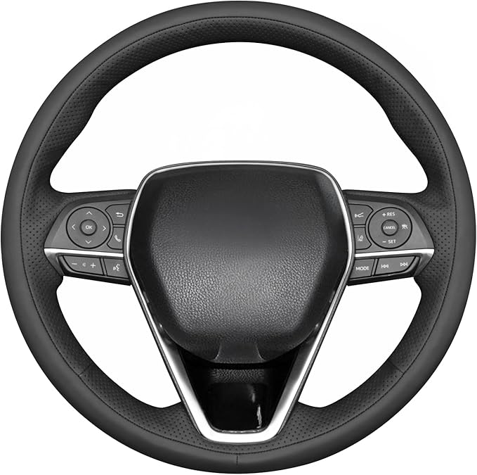 MEWANT Hand Sewn 3D Style Steering Wheel Cover for Toyota Camry 2018-2019/Toyota Avalon 2019/Toyota Corolla 2019-2020/Toyota RAV4 2019 Steering Wheel Accessories