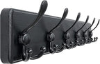 Dseap Coat Rack Wall Mounted - 24" Long 6 Tri Hooks, Heavy Duty Wooden Wall Coat Hanger Coat Hook for Clothes Hat Jacket Clot