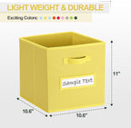 artsdi Fabric storage cubes (8 Pack) 11 Inch Cube Storage Bin, cube organizer bins with 8 Labels Window Cards & a Pen, Foldab