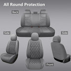 NS YOLO Leather Car Seat Covers,Universal Fit for Most Cars,SUVs and Sedans,Waterproof Luxury Leatherette Cushions, 5 Seats P