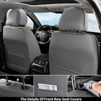 Coverado Car Seat Covers Full Set, Seat Covers for Cars,Gray Car Seat Cover, Waterproof Car Seat Protector, 5 Pieces Nappa Ca