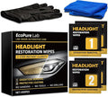2-Step Headlight Restoration Wipes–No Sanding Car Headlight Restoration Kit with Oxidation Remover&Ceramic Coating,UV Protect