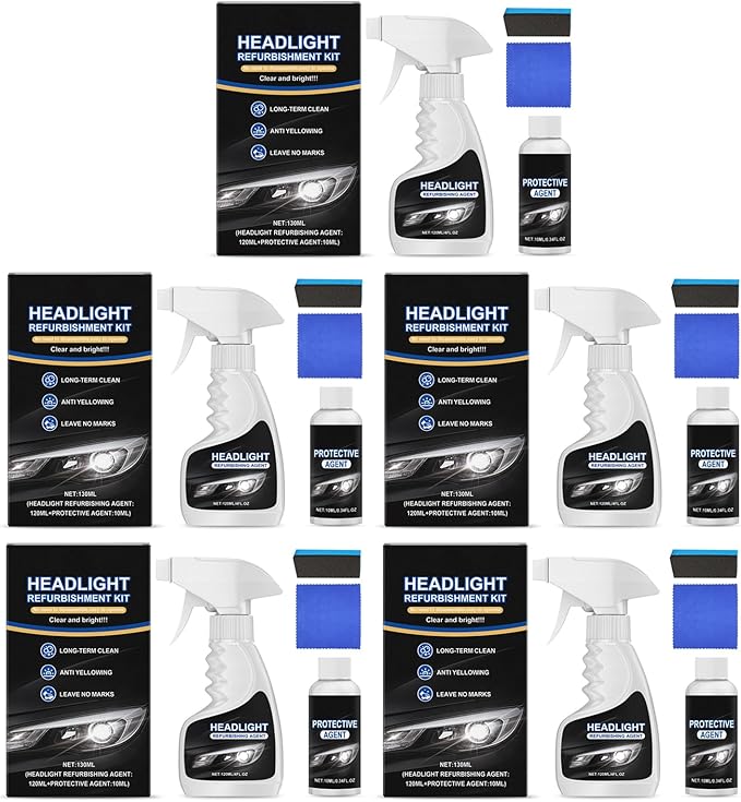 Dodorado Headlight Restoration Kit – No Sanding Required, Fast Cleaning & Ceramic Coating, Restores Yellowed Hazy Headlights 