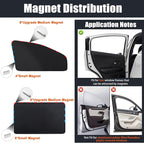 XCBYT Magnetic Car Window Shades 4 Pack - Blackout Side Window Sun Shade for Privacy & Car Camping, 99% UV Blocking Car Window Covers for Side Windows, Heat Protection Travel Shades for SUV Sedan