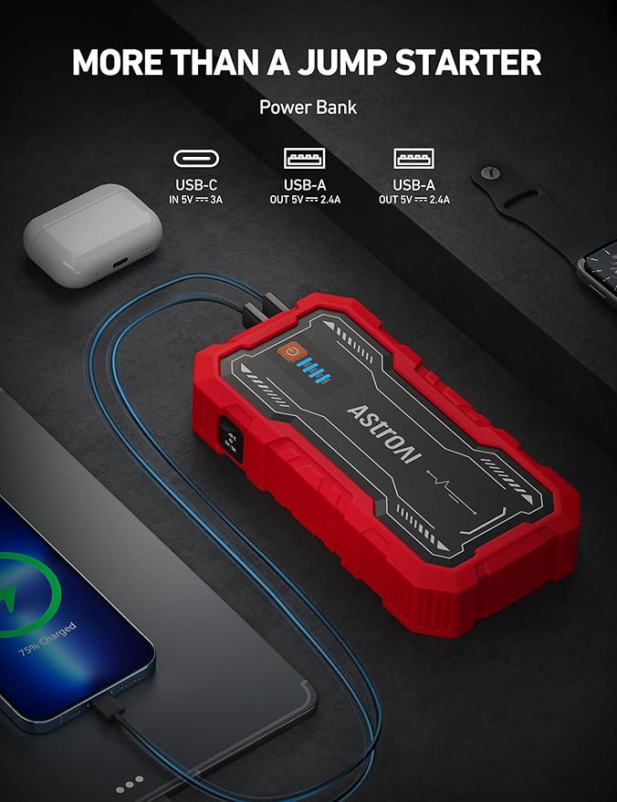 AstroAI S8 Pro Car Battery Jump Starter, 3000A Peak Jump Starter Battery Pack for Up to 9.0L Gas & 7.0L Diesel Engines, 12V