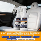 2-in-1 Leather Cleaner and Conditioner,16.9 oz,2 Pack,Car Cleaner and Conditioner for White & Black Vegan Leather,Safely Clea