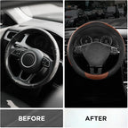 Road Comforts Steering Wheel Cover, Breathable Anti-Slip Leather Steering Wheel Cover, Universal Fit 14.5–15 Inch, Comfortabl