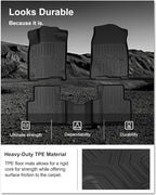 KIWI MASTER Floor Mats for 2016-2021 Honda Civic, Custom Fit All Weather Car Mats, Heavy Duty TPE Floor Liners, Front & Rear 2 Row, Black